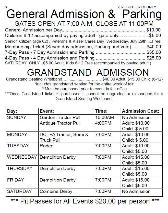 2026 Admissions and Parking