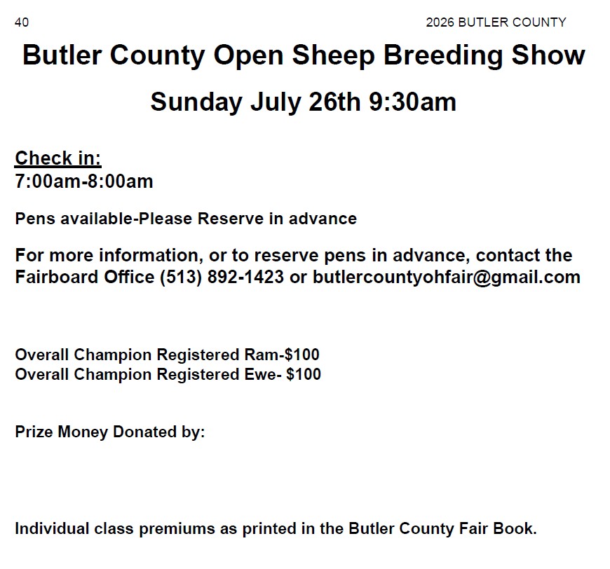 2026 Open Sheep Show